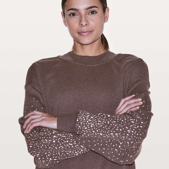 lululemon athletica Tops - EUC To The Beat Sweatshirt Heathered Antique Bark